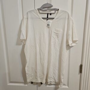 NWT Joe's Jeans White/Cream Men Short Sleeve V Neck Tee Sz XL